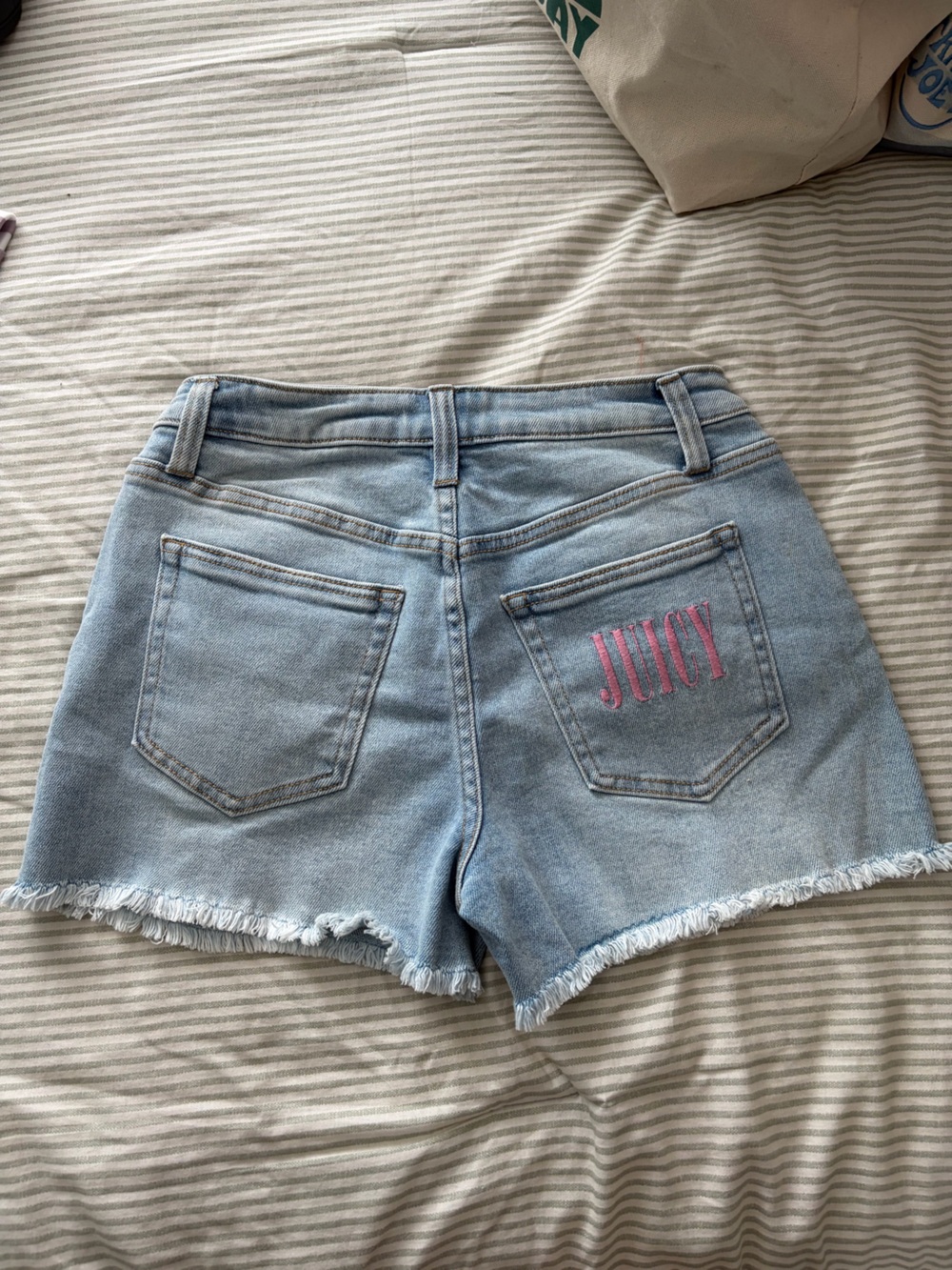 Juicy Couture Light Blue Denim Shorts with Pink Logo
